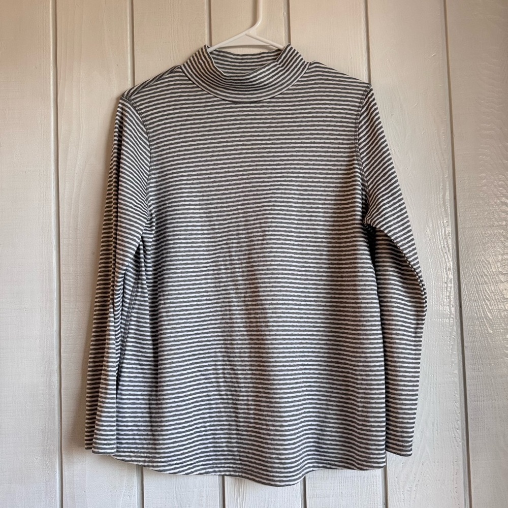 Chico’s Striped Mock Neck Shirt